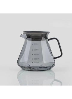 ShebSheb Grey Glass Coffee Pot with Handle,Diamond Shape Coffee Server with Lid,Heat Resistant Coffee Carafe Tea pot for Drip Coffee Maker  - Image 4