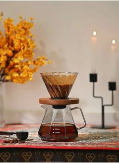 ShebSheb Grey Glass Coffee Pot with Handle,Diamond Shape Coffee Server with Lid,Heat Resistant Coffee Carafe Tea pot for Drip Coffee Maker  - Image 5