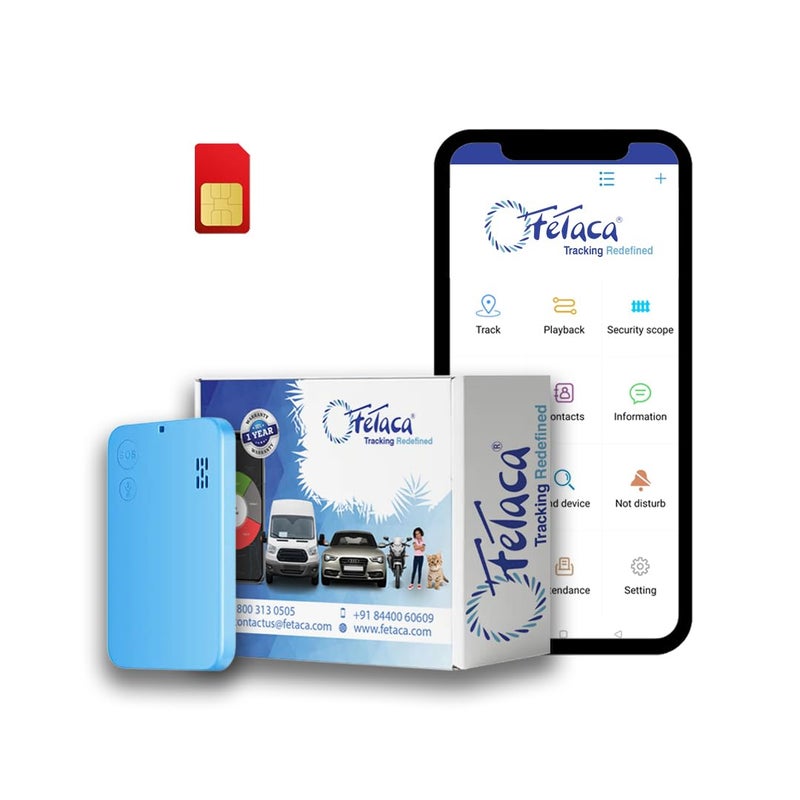 FETACA 4G ID Card GPS Tracker with 2 Way Communication, Panic Button, Alert Notifications & Lifetime Free Tracking Platform | Live Location Tracking Device for Kids Safety with 1 Year Sim Data - Image 1