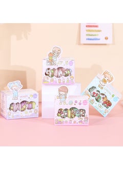 Cute Cartoon Series Special Oil Hand Tape Stickers Handbook Material Decoration Colorful Paper Tape Full Set "Sweet sauce color dessert series" Single box