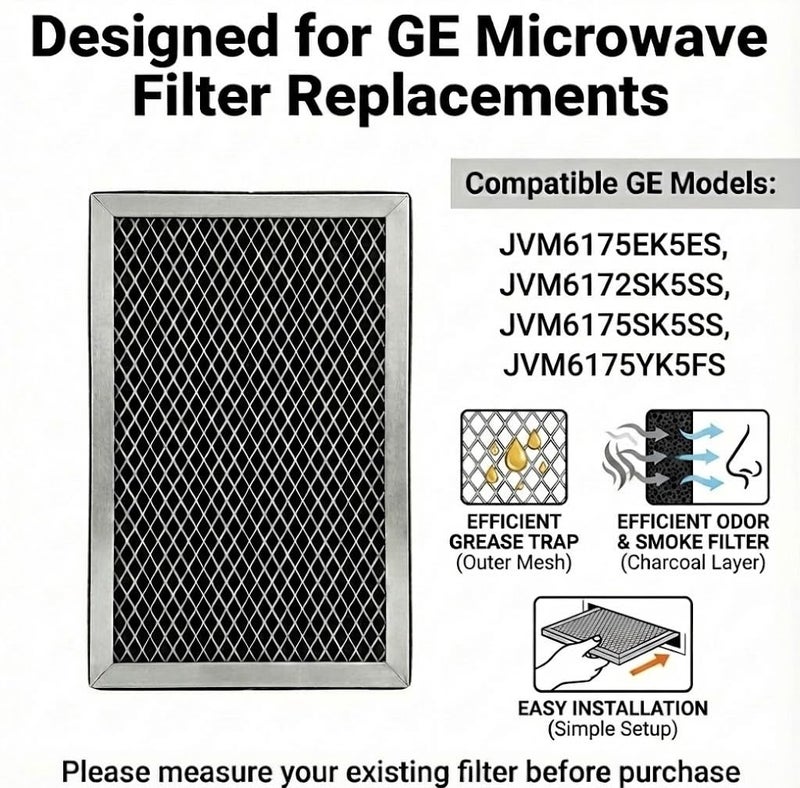 JUDAOLE OEM Quality Microwave Charcoal Filter for GE JVM6175EK5ES,JVM6172SK5SS, JVM6175SK5SS,JVM6175YK5FS (2 Pack) - Image 4