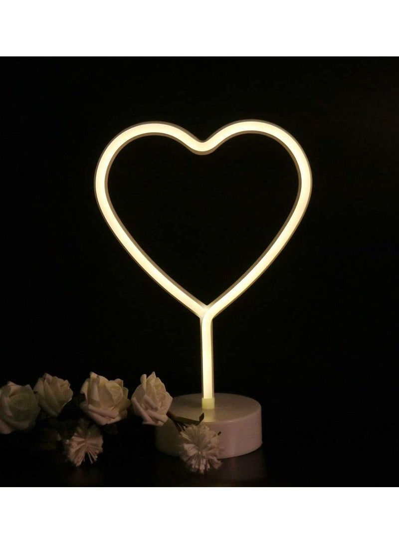 DubaiGallery Warm White Love Shaped Neon Lamp with Base y Operated USB Powered Home Decoration Lights  - Image 4