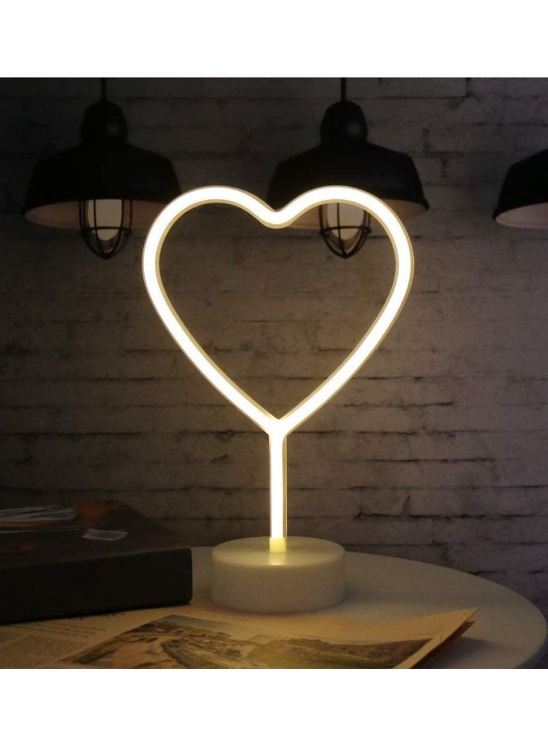 DubaiGallery Warm White Love Shaped Neon Lamp with Base y Operated USB Powered Home Decoration Lights  - Image 3