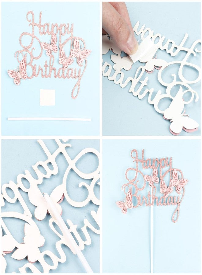 iNINGER Birthday Candles Number 7 Candle,Butterfly 7th Birthday Decorations for Women/Girl,Cupcake Candle for Party,Pink Handmade Sequin Numeral Candle Wedding Cake Topper Anniversary Party Decor - Image 3