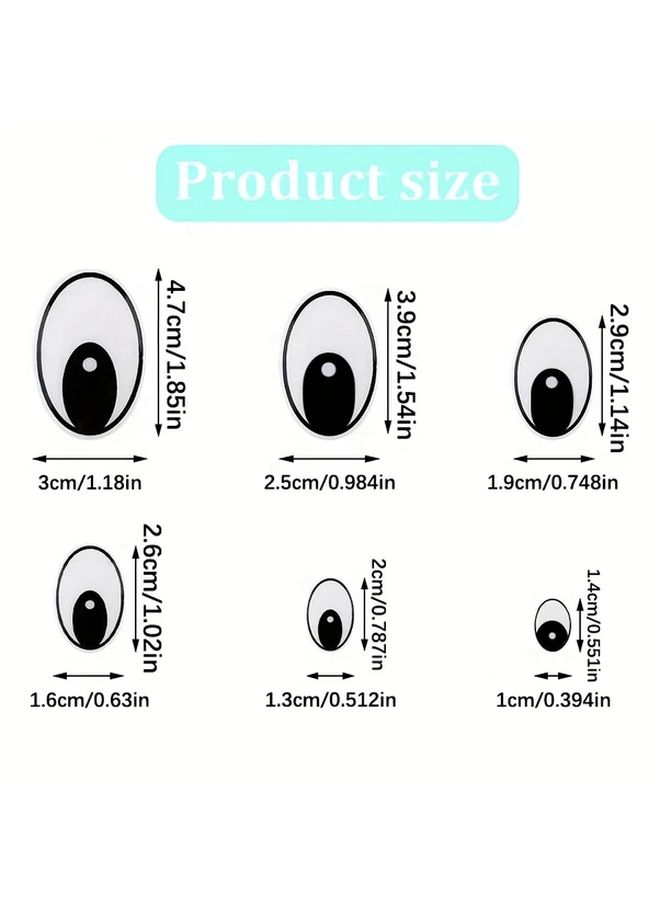 20 Pcs 6 Sizes 2.6cm Plastic Craft Eyes With Washers For Cartoon Doll Making Black Oval Safety Eyes For Crochet Animal Dolls - Image 2