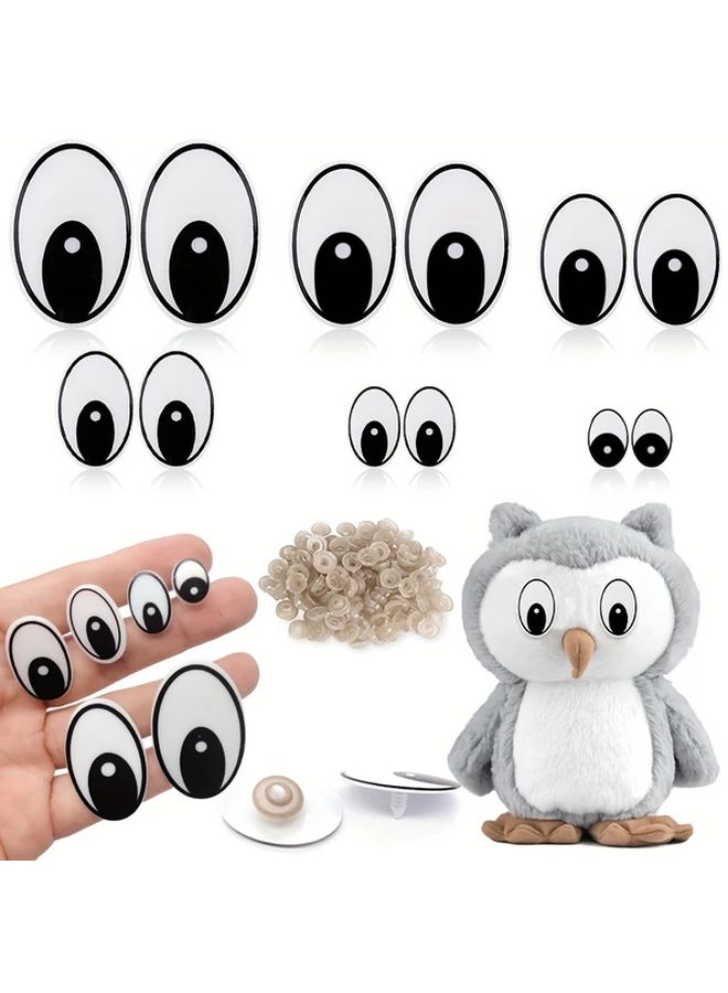 20 Pcs 6 Sizes 2.6cm Plastic Craft Eyes With Washers For Cartoon Doll Making Black Oval Safety Eyes For Crochet Animal Dolls - Image 1