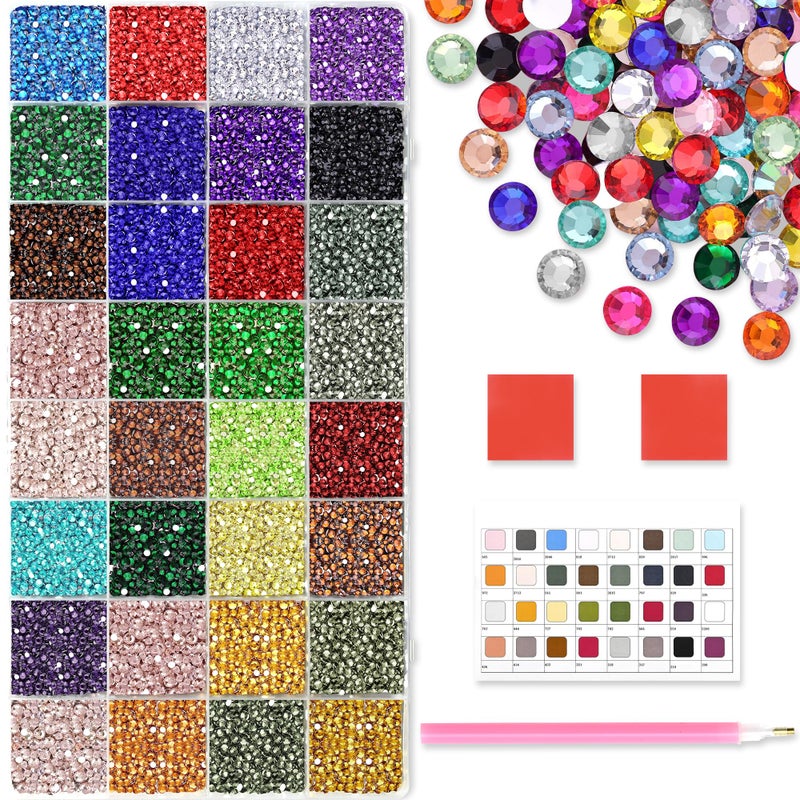 FEMBW 32 Colors 32,000 PCS Acrylic Diamond Painting Beads, Flat Bottom Round Rhinestones for 5D DIY Craft, Boxed with DMC Color Codes - Image 1