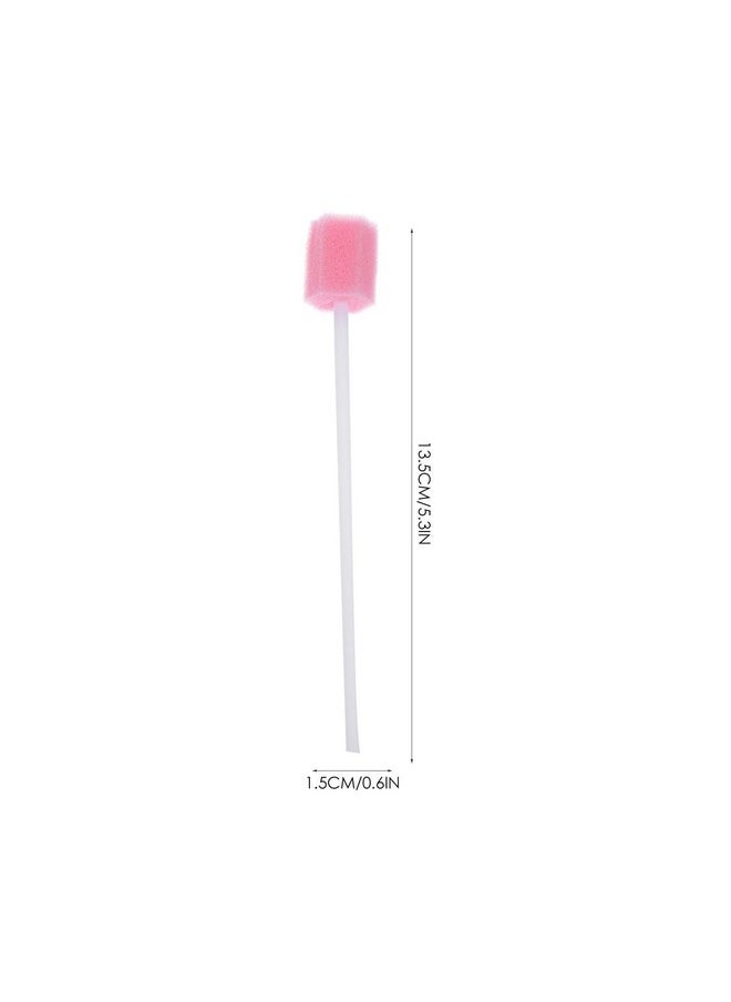 Healifty Disposable Oral Swabs - 100Pcs Mouth Swabs For Elderly, Unflavored & Sterile Oral Care Sponge Swabs, Pink  - Image 1