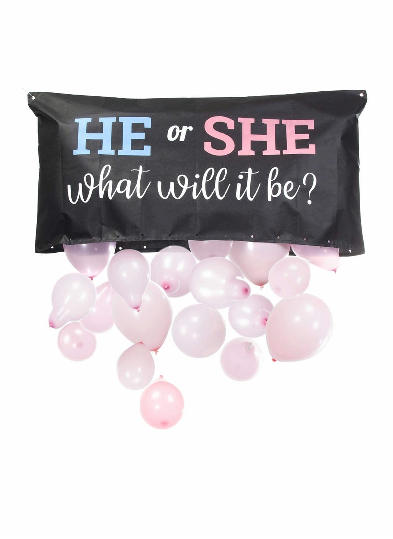 Excefore Baby Gender Reveal Balloon, Party Supplies Kit with Decorations Games Gender Balloon He or She  - Image 1