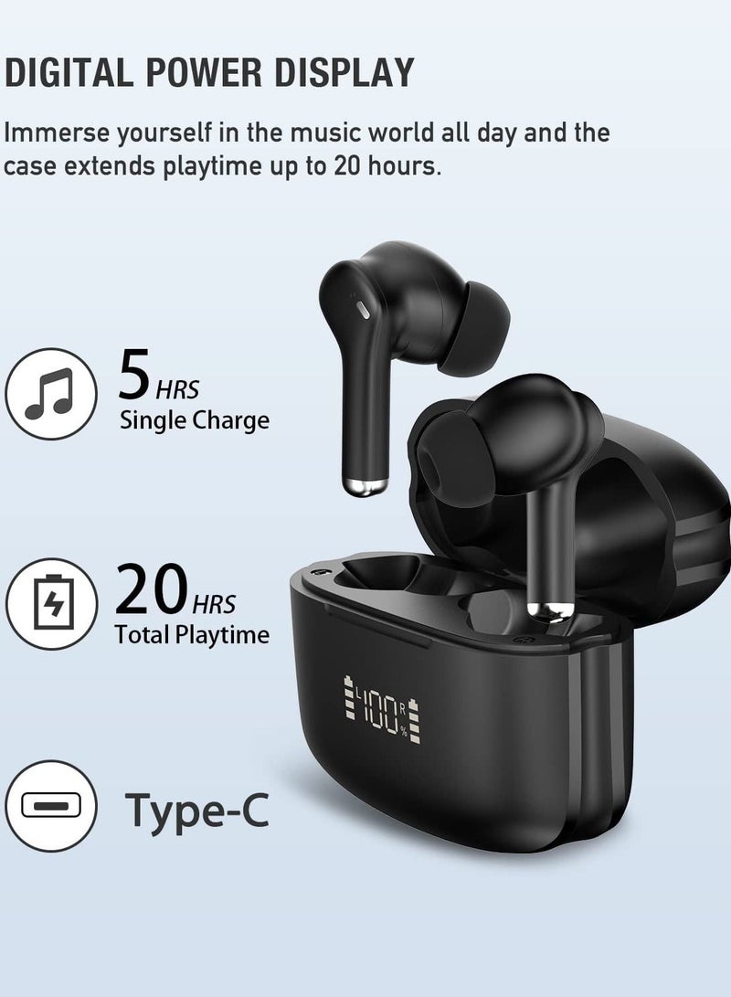 Arabest Bluetooth Earphones Wireless Earbuds in-Ear Headphones with 4 Mics for Clear Call, Immersive Sound Premium Bass for Commute, Work, IPX5 Waterproof for Sports, Type C, Fast Charging, Bluetooth 5.3 - Image 3