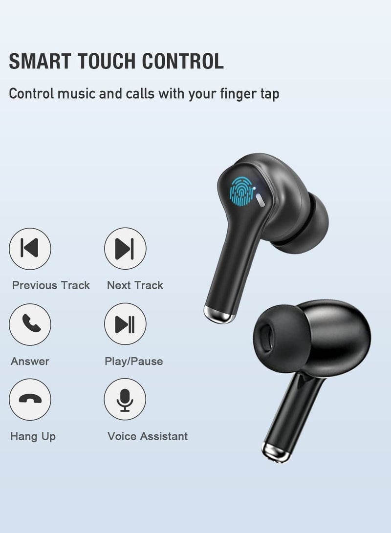 Arabest Bluetooth Earphones Wireless Earbuds in-Ear Headphones with 4 Mics for Clear Call, Immersive Sound Premium Bass for Commute, Work, IPX5 Waterproof for Sports, Type C, Fast Charging, Bluetooth 5.3 - Image 2