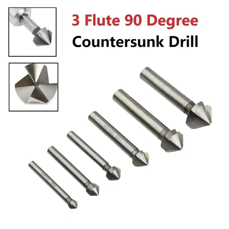 6 3mm 90 Degree Countersink Drill Bit 3 Flute Chamfer Cutter For Metal Hole Drilling - Image 4