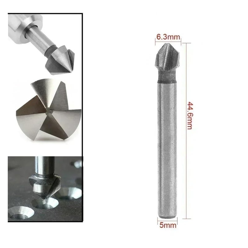 6 3mm 90 Degree Countersink Drill Bit 3 Flute Chamfer Cutter For Metal Hole Drilling - Image 3