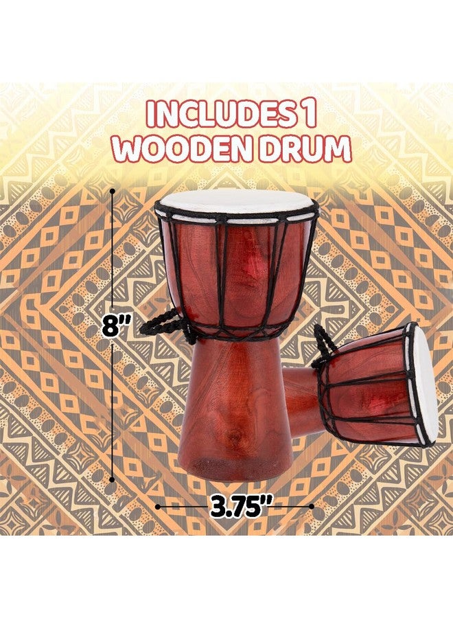 ArtCreativity ArtCreativity 8 Inch Mini Wooden Toy Drum for Kids - Rustic Brown Wood Djembe Drum - Fun Musical Instrument Baby Drum Toy - Gift Idea, Birthday Party Favor for Boys, Girls, Toddler and Baby  - Image 2