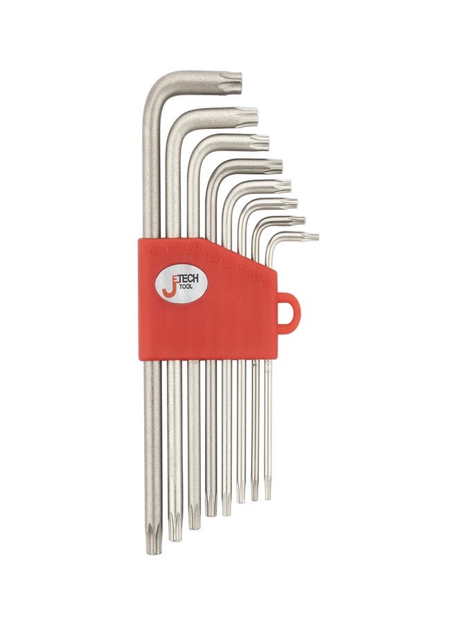 Jetech 8PCS Tamper-Resistant Torx Key Wrench Set, Security Long Arm Star Keys (with Hole), S2 Steel, Size Includes TT9, TT10, TT15, TT20, TT25, TT27, TT30, TT40 - Image 1
