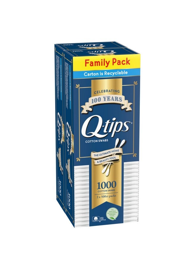 كيو-تيبس أعواد قطنية من Q-tips، 500 قطعة (عبوة من قطعتين) - Image 1