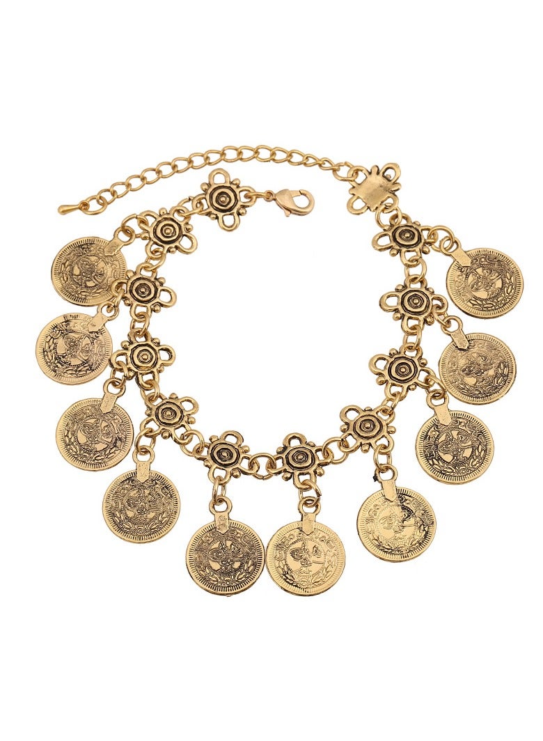 LOULUEN Ethnic Retro Tassel Coin Charm Bracelet