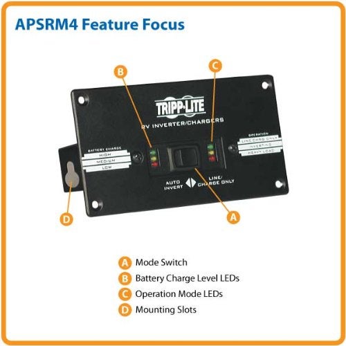 Tripp Lite Remote Control Module for Tripp Lite PowerVerter Inverters PV-Series and Inverter/Chargers RV-, APS- EMS-Series, 1-Year Warranty (APSRM4) - Image 2