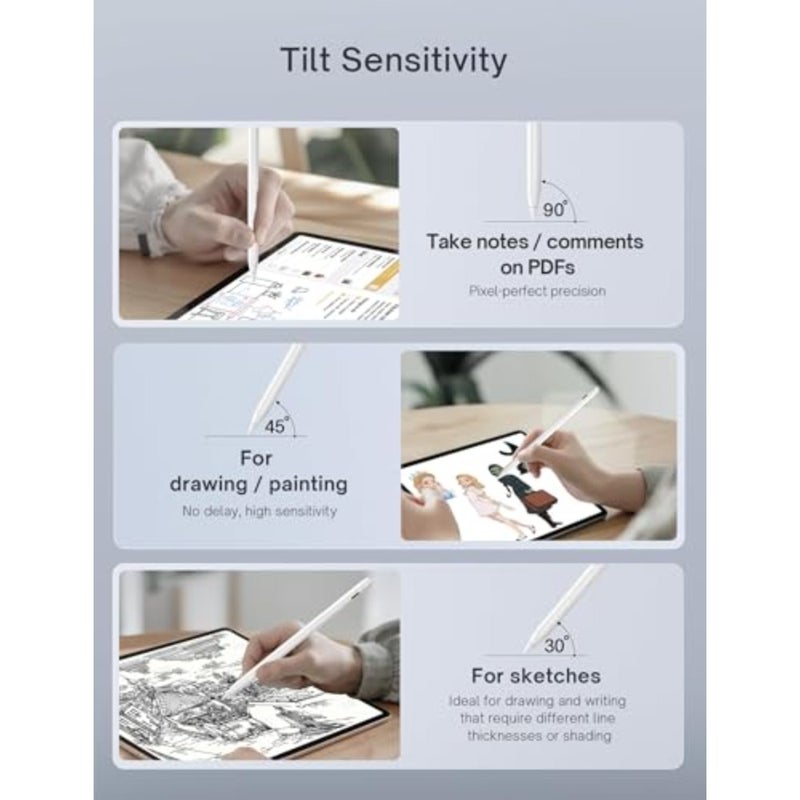 Stylus Pen for iPad: aluminum body, matte black, magnetic wireless charging 15-min fast charge, palm rejection, tilt sensitivity, compatible with iPad Pro 11/12.9, Air 4/5, Mini 6 - Image 5