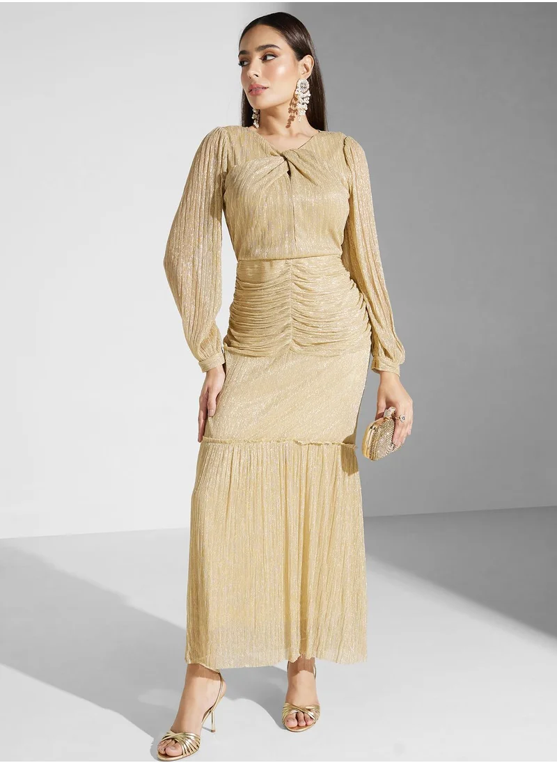 Ella Limited Edition Gold Pleated Dress