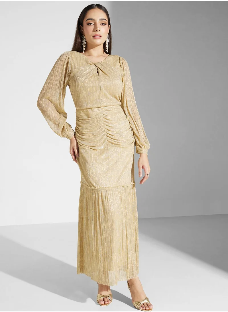 Ella Limited Edition Gold Pleated Dress