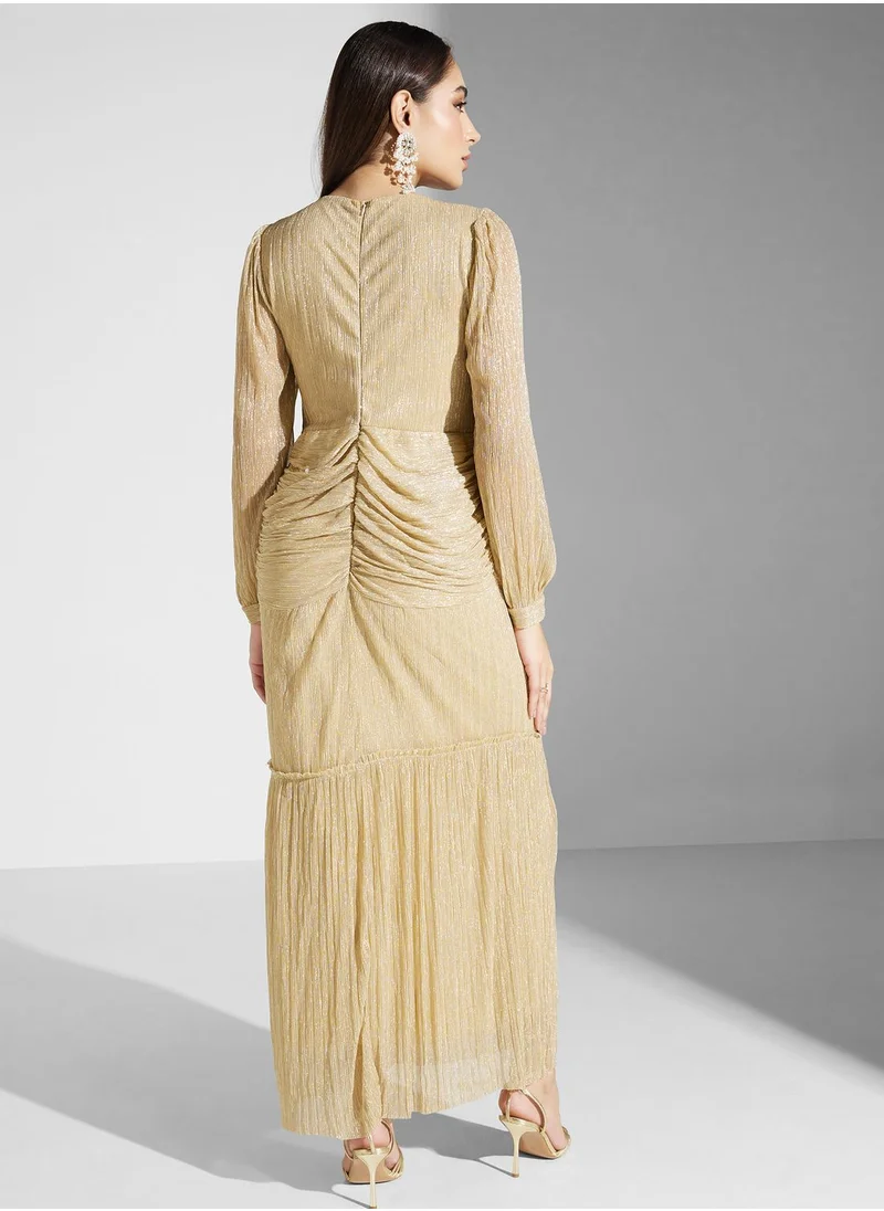 Ella Limited Edition Gold Pleated Dress