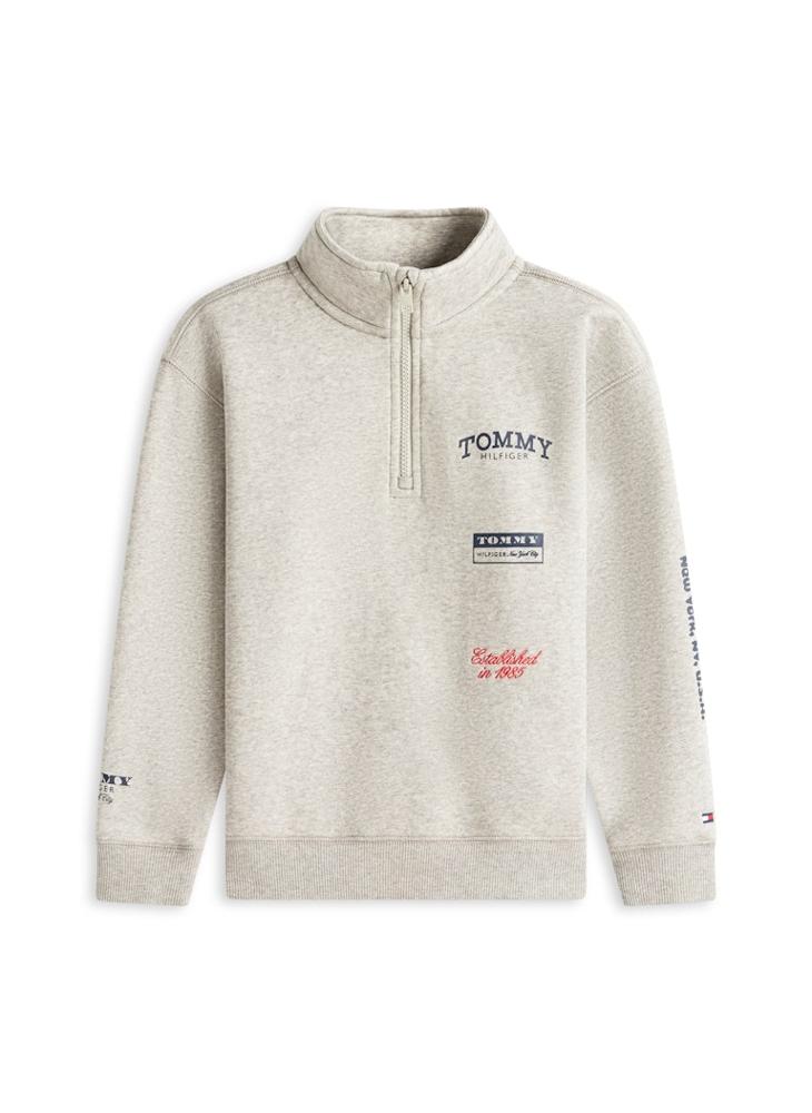 تومي هيلفيغر سترة رياضية بسحاب نصفي وطبعة شبابية متعددة - Image 5