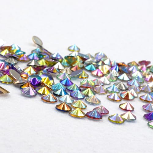Summer-Ray.com Summer-Ray 5mm Flat Back Assorted AB Color Pointed Tip Rivoli Rhinestones in Storage Box - Image 3