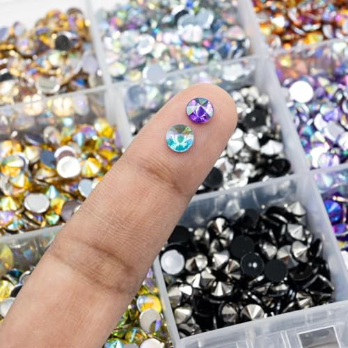 Summer-Ray.com Summer-Ray 5mm Flat Back Assorted AB Color Pointed Tip Rivoli Rhinestones in Storage Box - Image 4