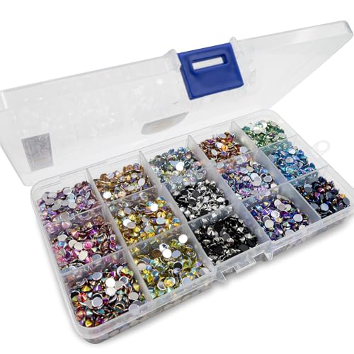 Summer-Ray.com Summer-Ray 5mm Flat Back Assorted AB Color Pointed Tip Rivoli Rhinestones in Storage Box - Image 2