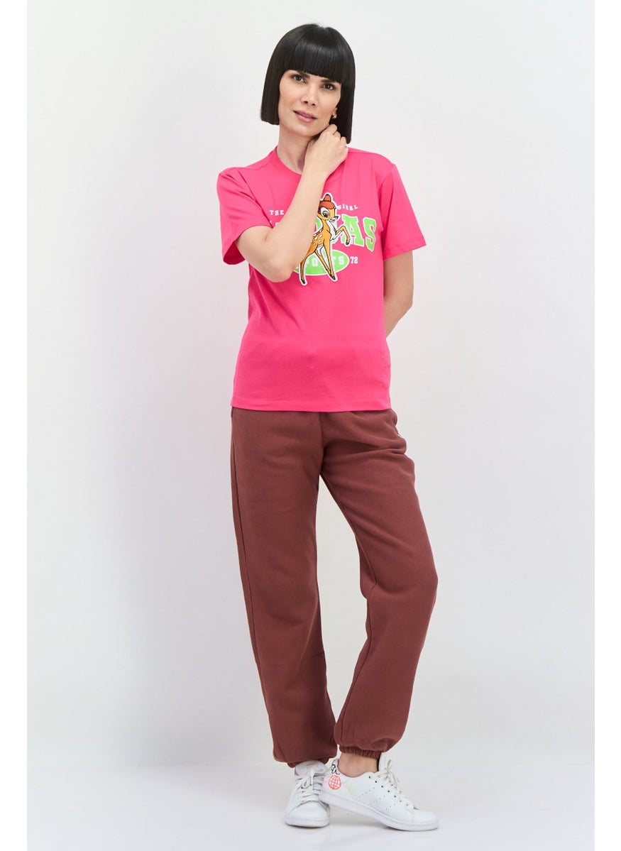 adidas Originals Adidas Originals x Disney Women Sportswear Fit Short Sleeve Running T-Shirts, Pink  - Image 4