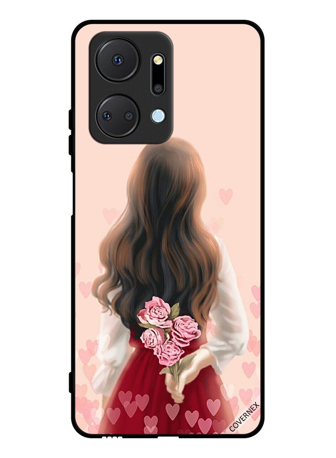 Covernex Protective Case Cover For Honor X7a Girl Hiding Flowers - Image 1