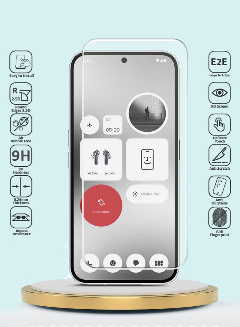 جيماكس Nothing Phone 2a 5G 2024 / Nothing Phone (2a) Plus 5G 2024 Premium Series Curved Edges 9H 2.5D واقي شاشة من الزجاج المقسى - شفاف - Image 2