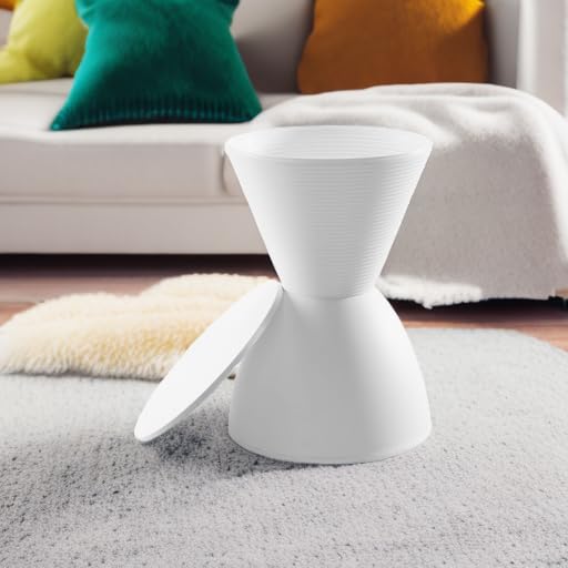 Modway Haste Contemporary Modern Hourglass Accent Stool in White - Image 5