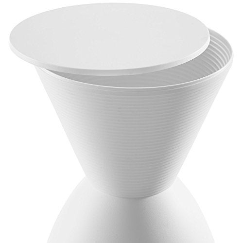 Modway Haste Contemporary Modern Hourglass Accent Stool in White - Image 3