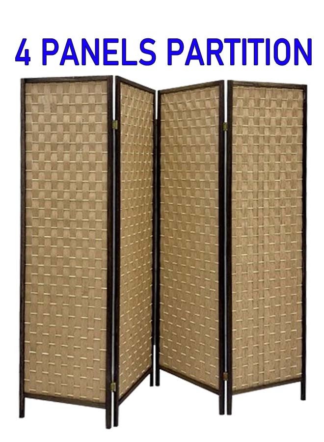 Living Room Divider 4 Panel Room Partition, Foldable Freestanding - Image 1