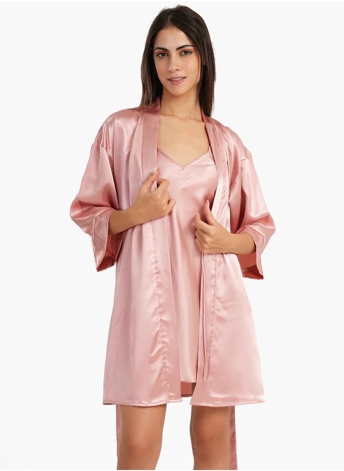 Carina Short Satin Robe  - Image 3
