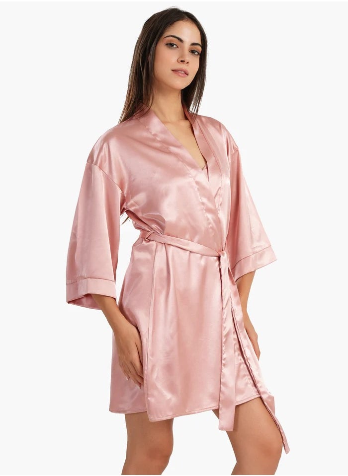 Carina Short Satin Robe  - Image 2
