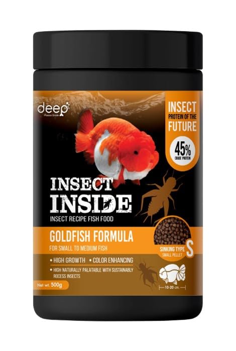 Deep Insect Inside (Cricket) for High Protein Super Premium Gold Fish Formula for High Growth & Colour Enhancing Sinking Small Pellet 500gm - Image 1