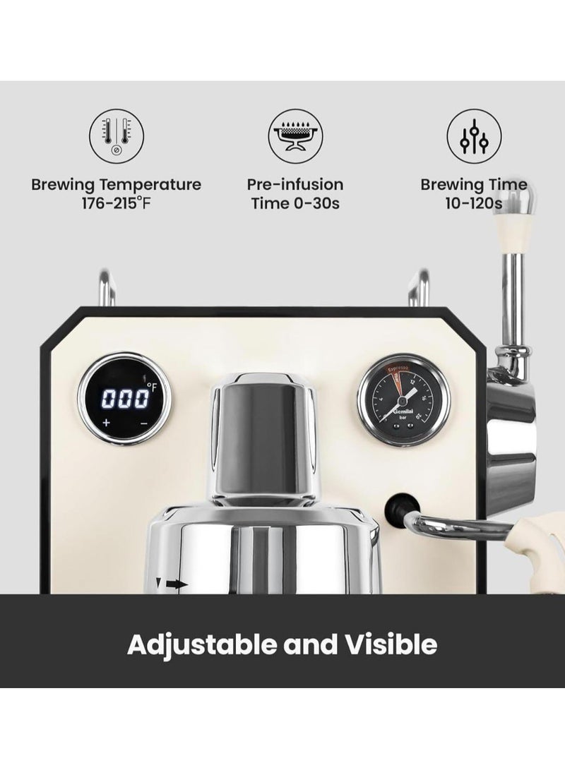 Mebashi Commercial Espresso Coffee Machine 15 Bar with 1.7L Water Tank – Italian ULKA Pump, Temperature Control - Image 2