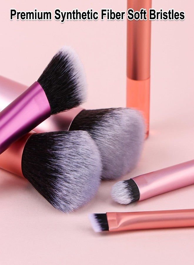 Kingtree Travel Makeup Brush Set, 10Pcs Mini Makeup Brushes with Pouch Portable ON THE GO Makeup Brushes Travel Set, Easy-taken Full Complete Function Cosmetic Brushes for Flawless Makeup Looks - Image 4