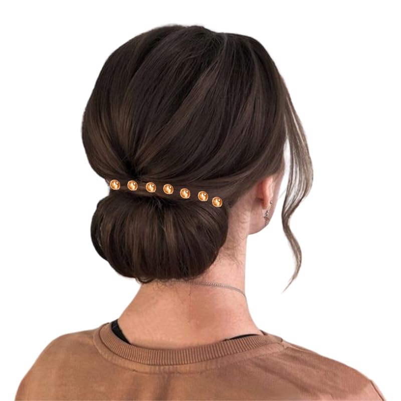 Hair Flare Copper Charm Elevate Your Look with PinFree Hair Stickers 36 Round Pieces per Pack2814Golden - Image 4