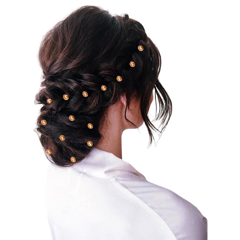 Hair Flare Copper Charm Elevate Your Look with PinFree Hair Stickers 36 Round Pieces per Pack2814Golden - Image 5