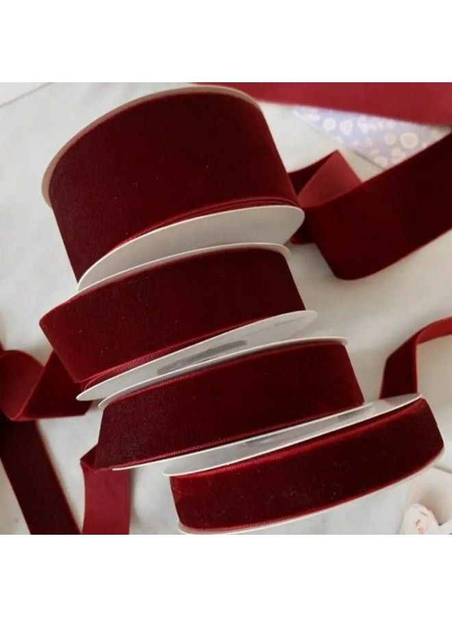 Kandid Christmas Velvet Gift Ribbon,  Party Craft ,Velvet Decoration Ribbon (5.0 cm) - Image 2