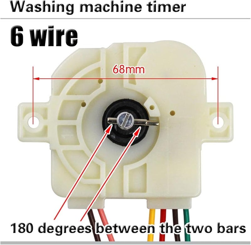 MiJob 6 Wire 180 Degree Washing Machine Timer Switch For Semi Automatic Double Cylinder - Image 3