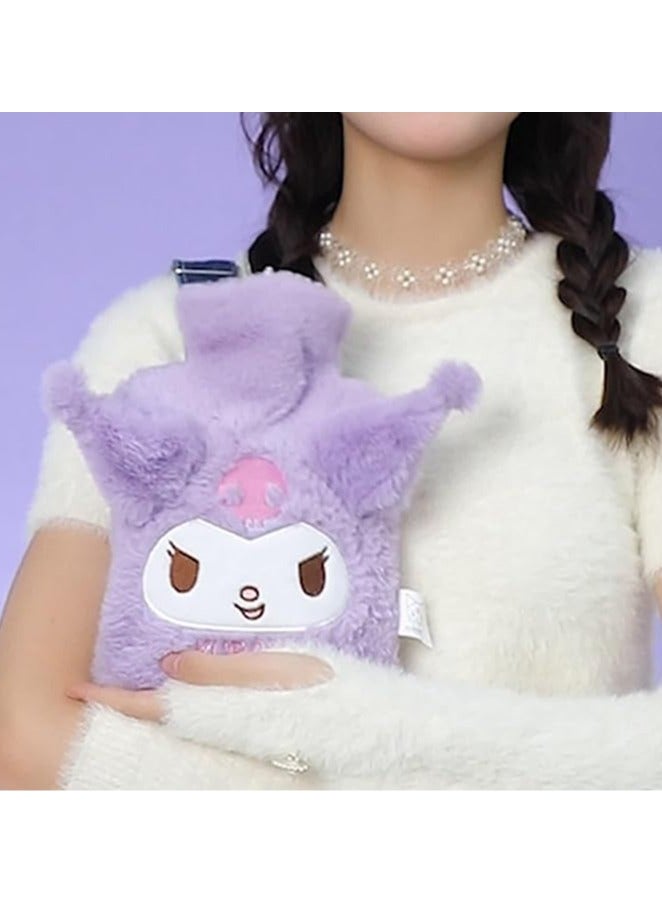 general 1 liter hot water bottle hand and foot heating hot water bottle and cold compress with cute anime character plush pain relief cover with cute faux fur case - Image 2