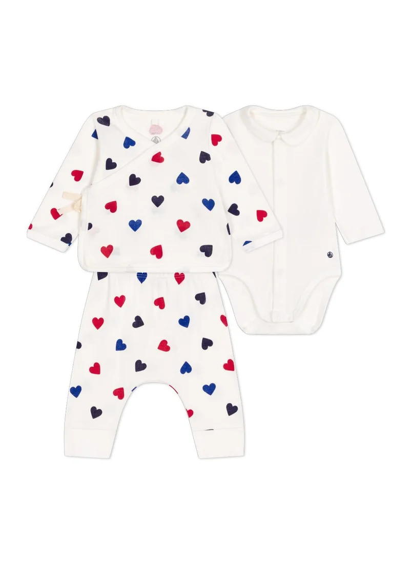 Petit Bateau Babies' cotton three-piece outfit