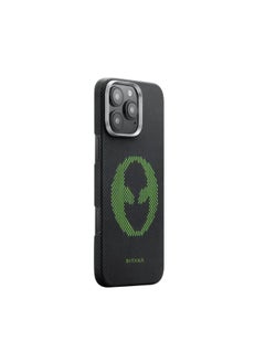 PITAKA pitaka for iPhone 16 Pro Max Case Compatible with MagSafe, Thin & Light Case iPhone 16 Pro Max with a Caseless Feel, Glow in The Dark, 1500D Aramid Fiber Woven Luminous Tactile Woven Case - Alien  - Image 3