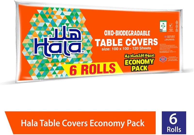 Hala OXO Biodegradable Table Covers - 6 Rolls - Image 2