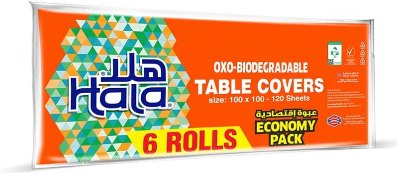 Hala OXO Biodegradable Table Covers - 6 Rolls - Image 1